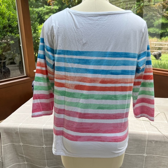 Multi Color stripped Talbots tee - Picture 5 of 6